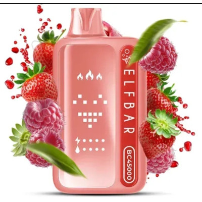 Сигареты Elf Bar BC45000 Red Raspberry Strawberry (Малина Полуниця)
