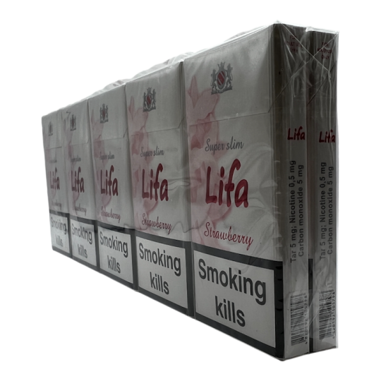 Lifa Super Slims Strawberry — клубничные супер слим сигареты