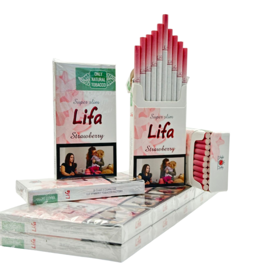Lifa Super Slims Strawberry — клубничные супер слим сигареты